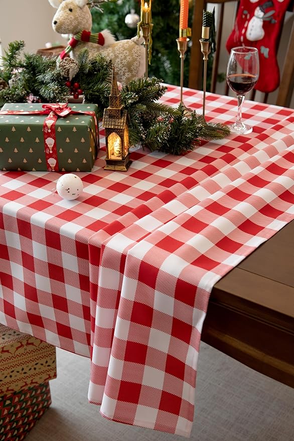 Classic Gingham Plaid Tablecloth Fabric - Image 9