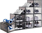 9 Pack Thicken Shoe Organizer Stackable Upgraded Sturdy Transparent Shoe - Image 7