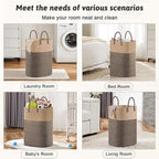 Laundry Basket, Woven Cotton Rope Laundry Hamper, Versatile Storage - Image 5