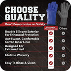 KITCHEN PERFECTION S Silicone Smoker Oven Gloves -Extreme Heat Resistant BBQ - Image 9