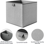 Storage Baskets, 11.8-Inch Woven Fabric Bins, Storage Cubes - Image 5