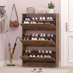 Shoe Cabinet with 3 Flip Drawers, Hidden Wood Shoe Cabinet, Freestanding Shoe - Image 7