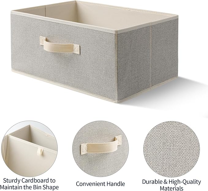 Storage Baskets, 15.7 Inch Woven Fabric Bins, Storage Cubes - Image 6