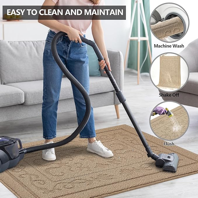FONEYI Indoor Door Mat 32" x 48", Dirt Trapper Door Mats Non-Slip Entryway Rugs - Image 5