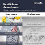 homerella® Bathtub Mat Non Slip 35x16, Incl. Hooks - Image 6