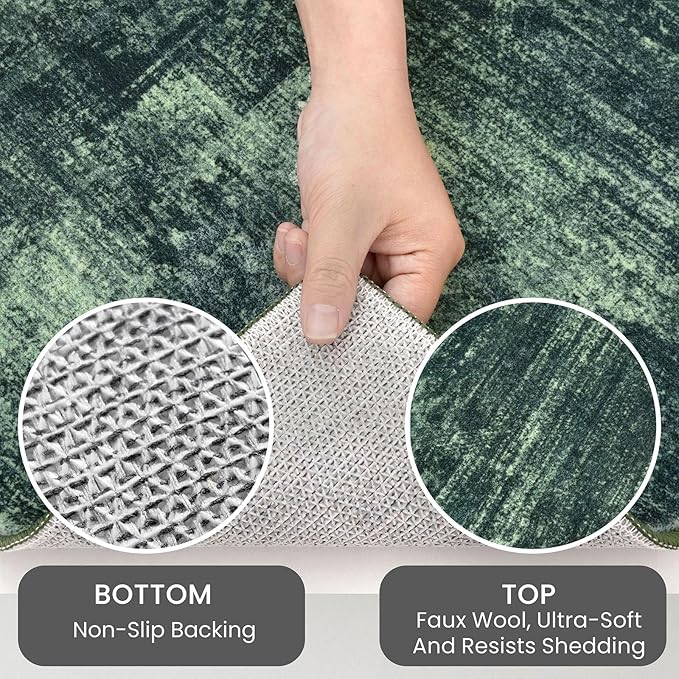 IOHOUZE Round Area Rug 5 Ft Circle Entryway Rugs Round Washable Door Mat Indoor - Image 4