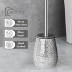 Escenzy Modern Toilet Brush and Holder Set Mosaic Glass | Non-Rustic Stainless - Image 2