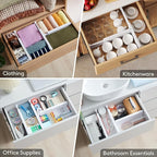 Lifewit 10 Pack Drawer Dividers 4" High, 11-17" Adjustable Dresser Drawer - Image 8