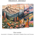 Maximalist Floral Mountain Car Air Freshener 4 Pcs, Boho Abstract Eclectic - Image 4