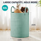 YOUDENOVA Laundry Hamper Basket, Woven 58L Tall Laundry Basket - Image 3
