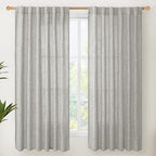 YoungsTex Dark Grey Linen Curtains 63 Inch Length 2 Panels by YoungsTex