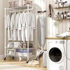 Heavy Duty Rolling Garment Rack 3 Tiers Adjustable Wire Shelving Clothes Rack - Image 5