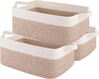 OIAHOMY 3 Pack Storage Baskets for Organizing, Woven Cotton Rope Basket for by MasterofSpaceOptimization