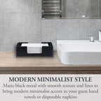 MyGift Modern Matte Black Metal Folded Paper Towel Holder - Image 2