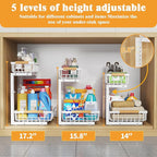 2-Tier Slide Out Under Sink Organizer – 2-Tier Pull-Out Storage Rack, Bathroom - Image 3