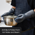 COOLJOB Heat Resistant Oven Gloves, Waterproof Liquid Silicone BBQ Grilling - Image 5