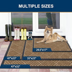 Smiry Front Door Mat Outside Entrance, Heavy Duty Outdoor Indoor Natural Rubber - Image 2