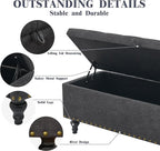 50" Storage Ottoman Bench, Tufted Ottoman - Image 4
