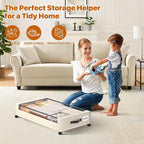 Under Bed Storage with Wheels, XXL 60L Under Bed Storage Containers with Clear - Image 3