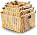 The Basket Lady Deep Pole Handle Wicker Storage Basket, Extra Large, 17.5 in L - Image 6