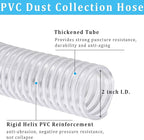 Dust Collection Hose 2 in × 20 ft Heavy Duty Clear Flexible PVC Reinforced - Image 2