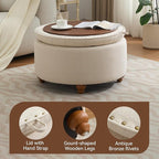 30Inch Round Storage Ottoman - Image 3