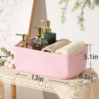 Small Storage Baskets for Organizing | Closet Organizer Bins | Shelf Toy Basket - Image 3