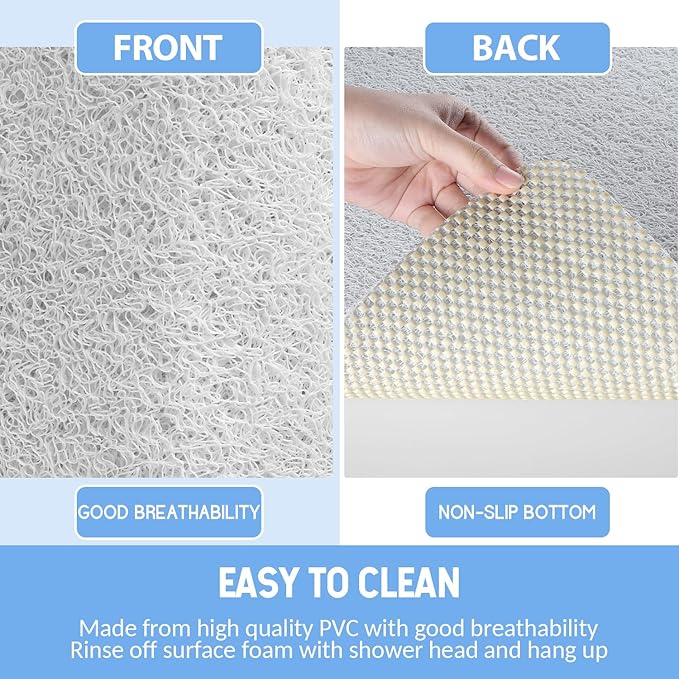 Non-Slip Bathtub Mat, Anti Slip Shower Mat, Fast Drying Bathtub Mats, Foot - Image 4