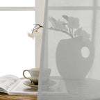 Tollpiz Sheer Door Curtain Closet Linen Textured Curtains Sheer Doorway Light - Image 9