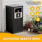 22 Gallon Outdoor Trash Can Waterproof Resin Garbage Can - Image 3