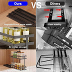 Pull Out Spice Rack Organizer for Cabinet, 2 Tier Metal Slide Out Seasoning - Image 5