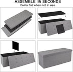 GLAXYFUR 43 Inches Folding Storage Ottoman Bench, Storage Chest, Footrest - Image 5
