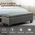 51 Inch Faux Leather Ottoman - Image 5