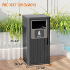 Outdoor Single Barrel Trash Can, Waterproof Resin Garbage Can - Image 7