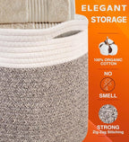 CHAT BLANC Cotton Rope Baskets for Organizing | 15”x10”x9” Storage Baskets for - Image 2