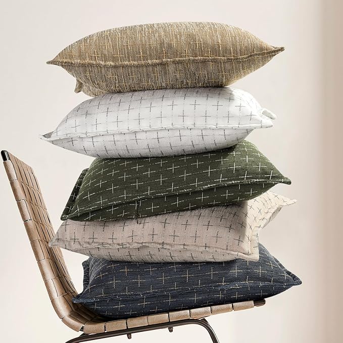 ZWJD Pillow Covers 18x18 Set of 2 Soft Polyester Textured Pillow Covers - Image 5
