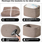 Storage Baskets for Organizing Shelves, Woven Cotton Rope Bins for Baby Nursery - Image 7