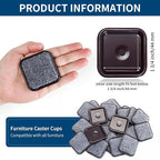 Ezprotekt 1 3/4" Square Reusable Felt Furniture Caster Cups - Image 2