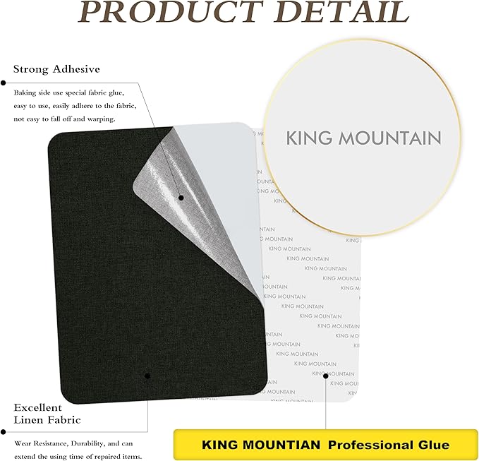 KING MOUNTAIN Fine Linen Repair Patches, Self-Adhesive Fabric, 8X11 Inch 2 PCS - Image 2