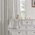 YoungsTex Light Grey Linen Semi Sheer Curtains 84 Inch Length - Image 8