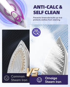 Steam Iron for Clothes, 1750W Iron - Image 3