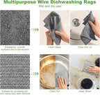 10 Counts Multipurpose Wire Dishwashing Rag, Non Scratch Wire Dishcloth - Image 5
