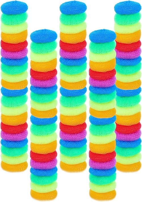 100 Pcs Plastic Dish Scrubbers, Reusable Non-Scratch Nylon Scouring Pads Bulk by SeewtLice