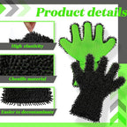 2 Packs Car Wash Mitt 5 Finger Microfiber Wash Mitts Car Dusting Gloves Double - Image 5