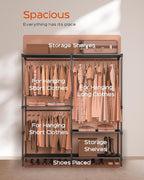 Clothes Rack, Portable Closet, 54.3 Inch Large Capacity Wardrobe Closet - Image 4