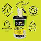 Tub O’ Towels TW75 Heavy-Duty 10" x 12" Size Multi-Surface Cleaning Wipes - Image 2