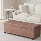 SIMPLIHOME Avalon 48 inch Wide Contemporary Rectangle Storage Ottoman Bench in - Image 2