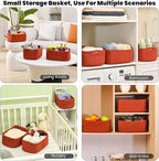 Small Red Woven Baskets for Organizing, Basket for Gifts Empty, Cotton Rope - Image 5