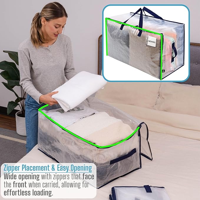 VENO 6 Pack Moving and Storage Bags, Heavy Duty, Alternative to Moving Boxes - Image 2