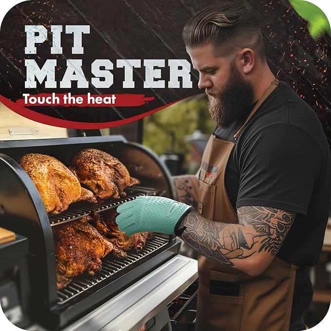 KITCHEN PERFECTION XL Silicone Smoker Oven Gloves-Extreme Heat Resistant BBQ - Image 3